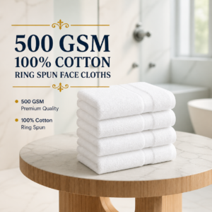 500 GSM 100% Cotton Ring Spun Face Cloths