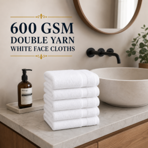 600 GSM Double Yarn White Face Cloths