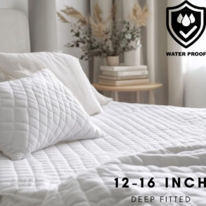 12-16" Deep Quilted Waterproof Fitted Mattress Protector