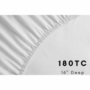 180TC Easy Iron Percale Fitted Sheets 16" Extra Deep