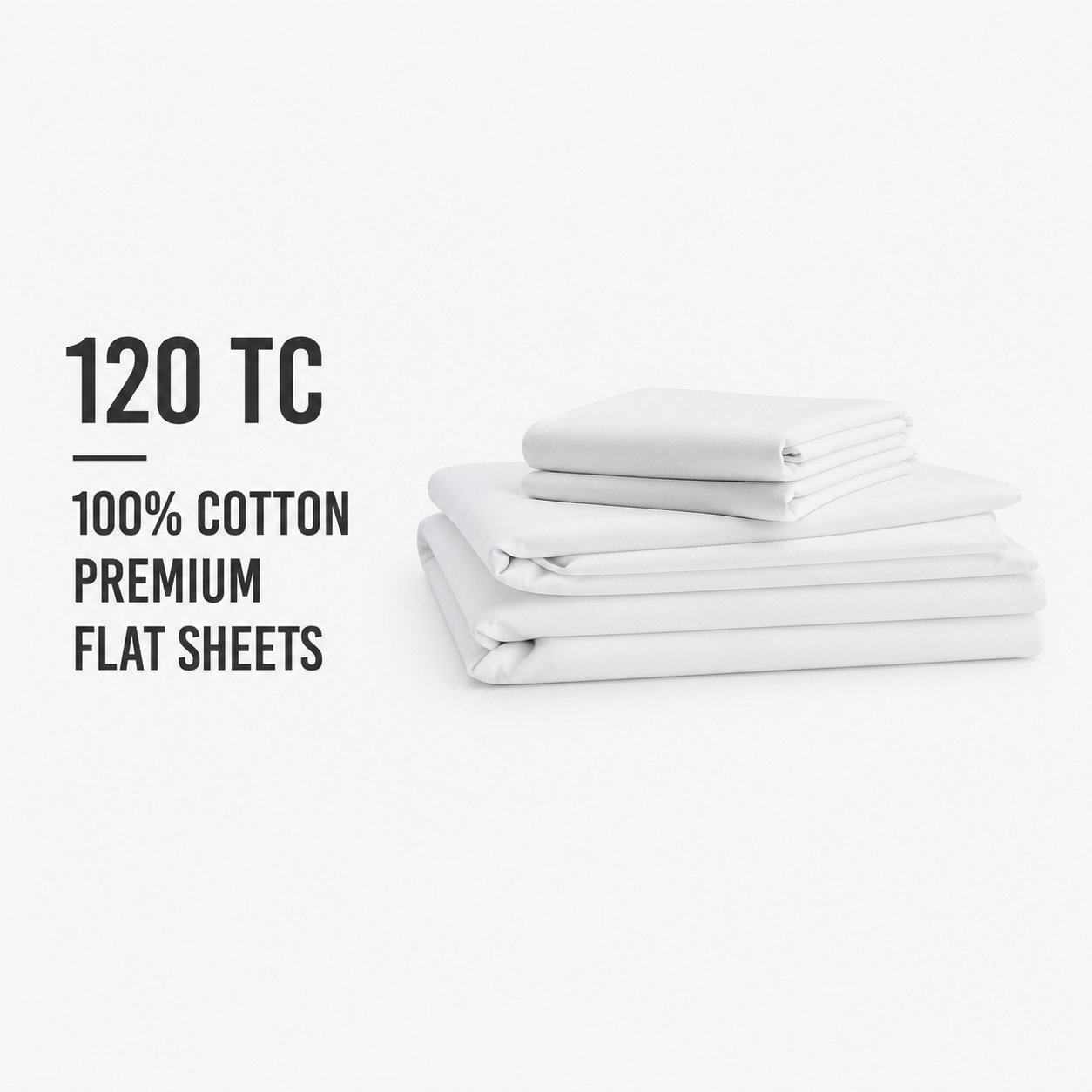 120 TC 100% Cotton Premium Flat Sheets