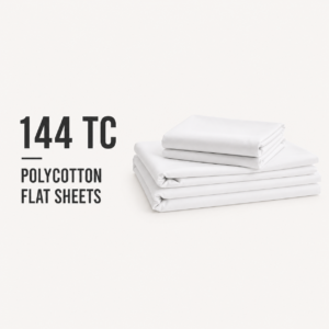 144 Thread Count 68 Pick Polycotton - Flat Sheets