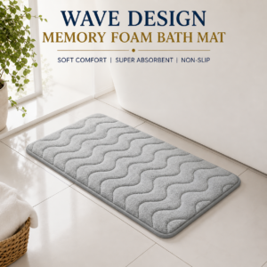 Wave Design Memory Foam Bath Mat