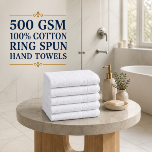 500 GSM 100% Cotton Ring Spun Hand Towels