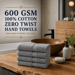 600 GSM 100% Cotton Zero Twist Hand Towels (available in more colours)