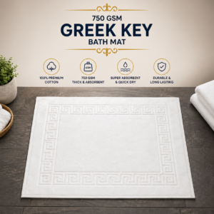750 GSM Greek Key Bath Mat