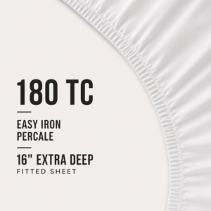 180TC Easy Iron Percale Fitted Sheets 16" Extra Deep