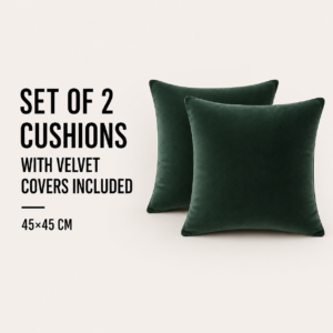 Set of 2 Cushions with Velvet Covers Included - 45x45 cm