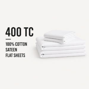 400 Thread Count 100% Cotton Sateen Flat Sheets