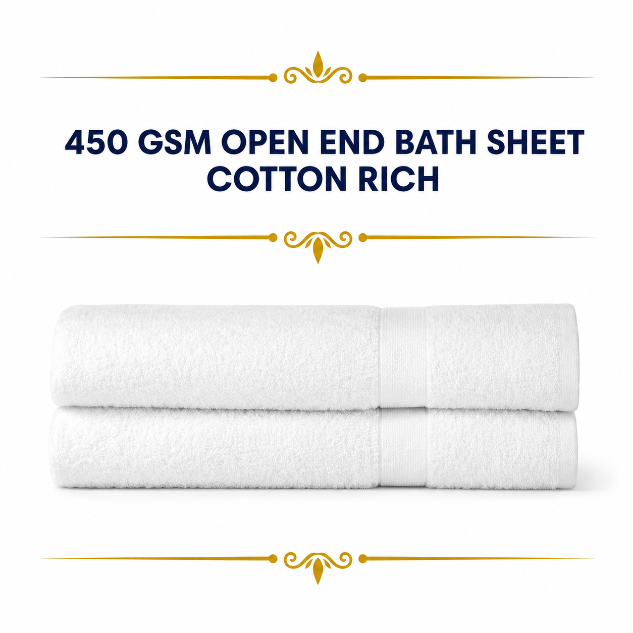 450 GSM Open End Bath Sheet - Cotton Rich