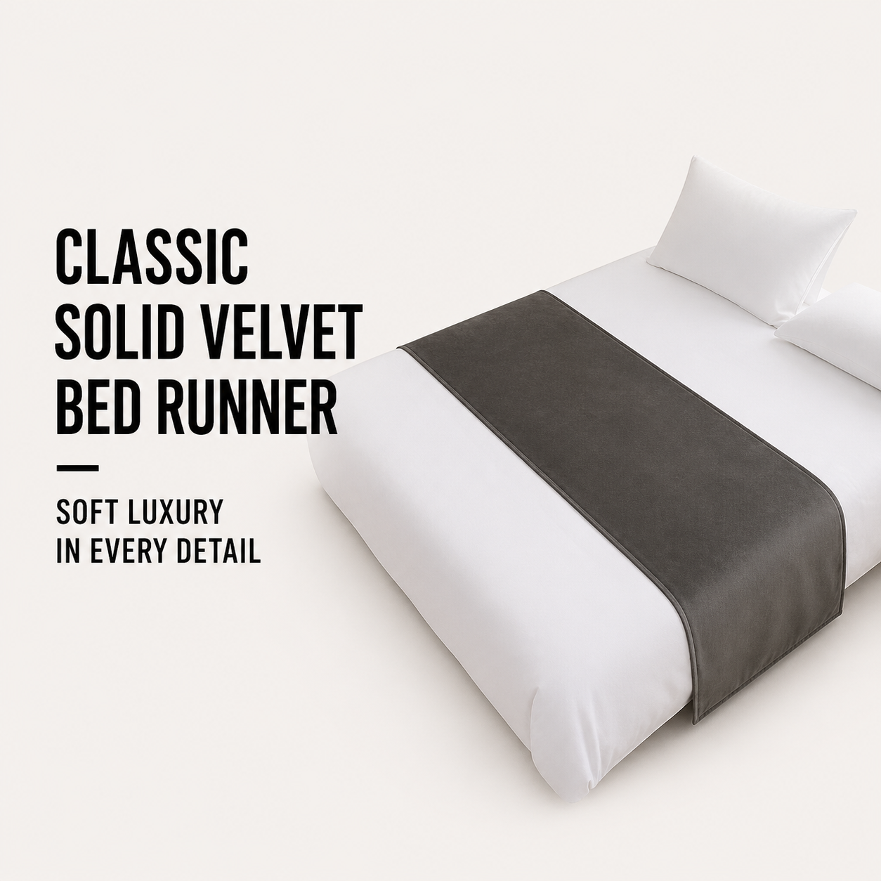 Classic Solid Velvet Bed Runner – Soft Luxury in Every Detail (Available in more colours)