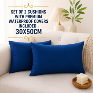 Set of 2 Cushions with Premium Waterproof Covers Included - 30x50cm