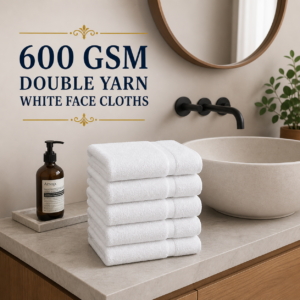 600 GSM Double Yarn White Face Cloths