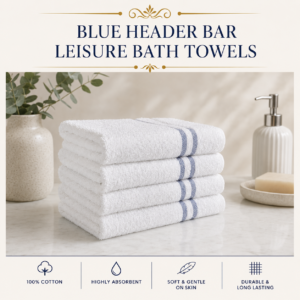 Blue Header Bar Leisure Bath Towels