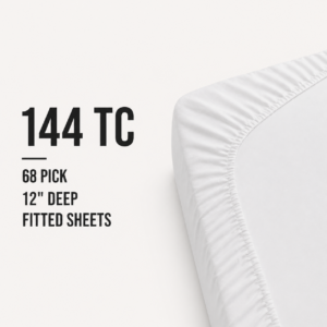 144 Thread Count, 68 Pick - 12" Deep Fitted Sheets