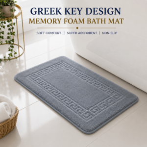 Greek Key Design Memory Foam Bath Mat