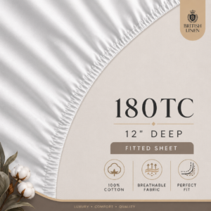 180TC Easy Iron - Percale Fitted Sheets 12" Deep