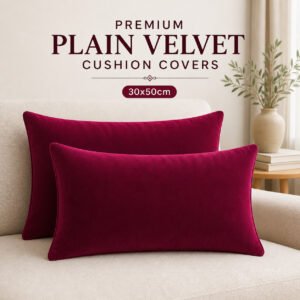Premium Plain Velvet Cushion Covers - 30x50cm