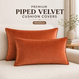 Premium Piped Velvet Cushion Covers - 30x50cm