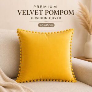 Premium Velvet with Pompom Cushion Covers - 45x45cm