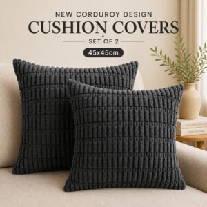 Set of 2 Cushions with New Corduroy Design Covers Included - 45x45cm