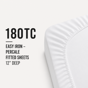 180TC Easy Iron - Percale Fitted Sheets 12" Deep