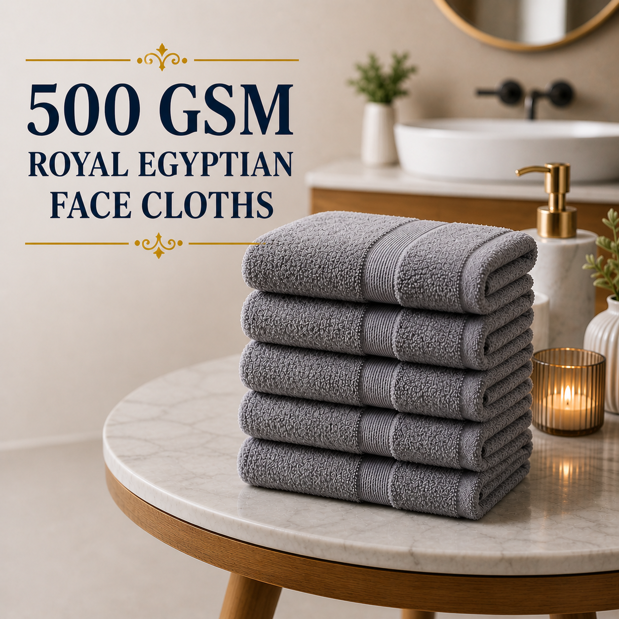500 GSM Royal Egyptian Face Cloths (available in more colours)