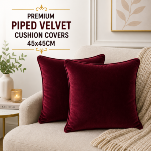 Premium Piped Velvet Cushion Covers - 45x45cm