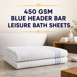 450 GSM Blue Header Bar Leisure Bath Sheets
