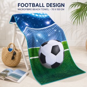 Football Design Microfibre Beach Towel – 70 x 150 cm