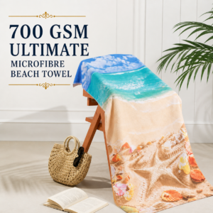 Sand Starfish Design Microfibre Beach Towel – 70 x 150 cm
