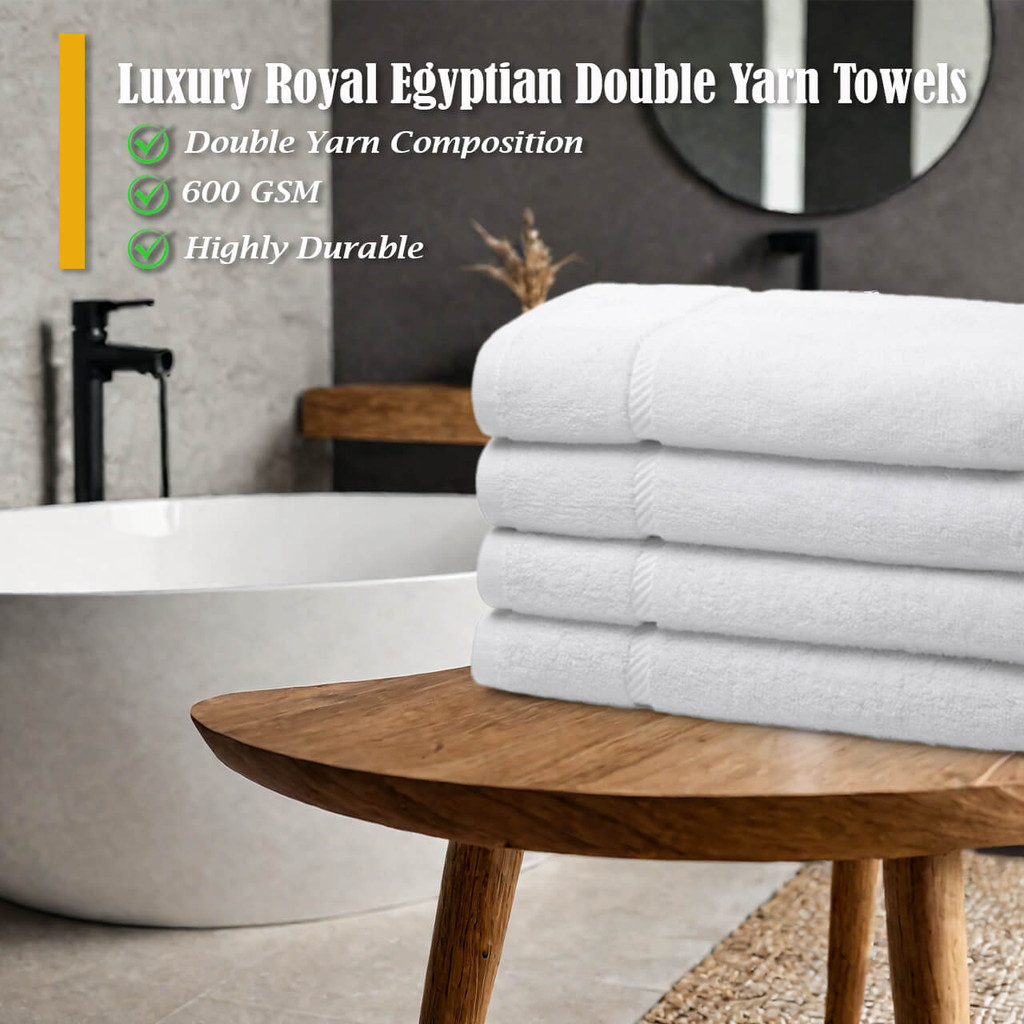 600 GSM Double Yarn White Bath Sheet - Image 2