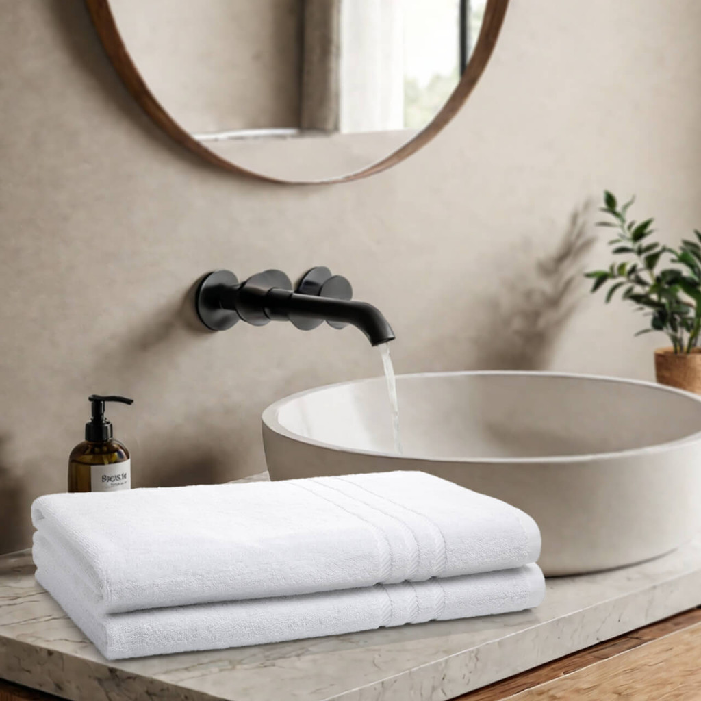 600 GSM Double Yarn White Bath Sheet