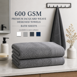 600 GSM Premium Jacquard Weave Designed Towels - Bath Sheets (available in more colours)