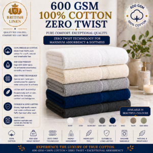 600GSM 100% Cotton Zero Twist