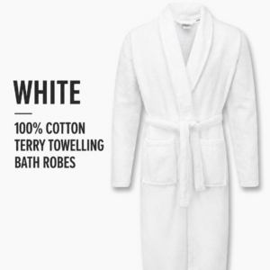 White 100% Cotton Terry Towelling Bath Robes
