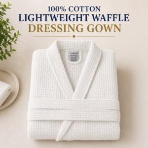 100% Cotton Lightweight Waffle Dressing Gown