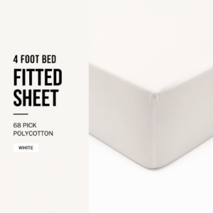 4 Foot Bed 68 Pick Polycotton Fitted Sheet - White