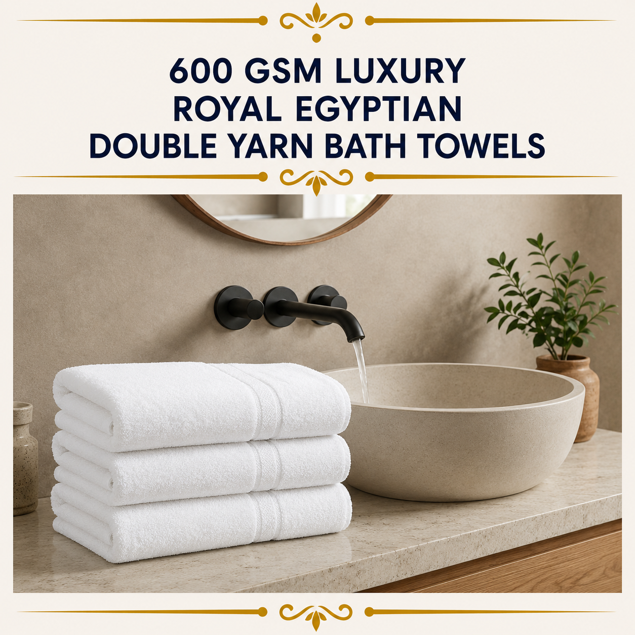 600GSM Luxury Royal Egyptian Double Yarn Bath Towels