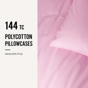 144 Thread Count, 68 Pick Polycotton - Envelope Style Pillowcases