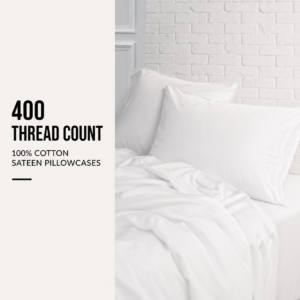 400 Thread Count 100% Cotton Sateen Pillowcases
