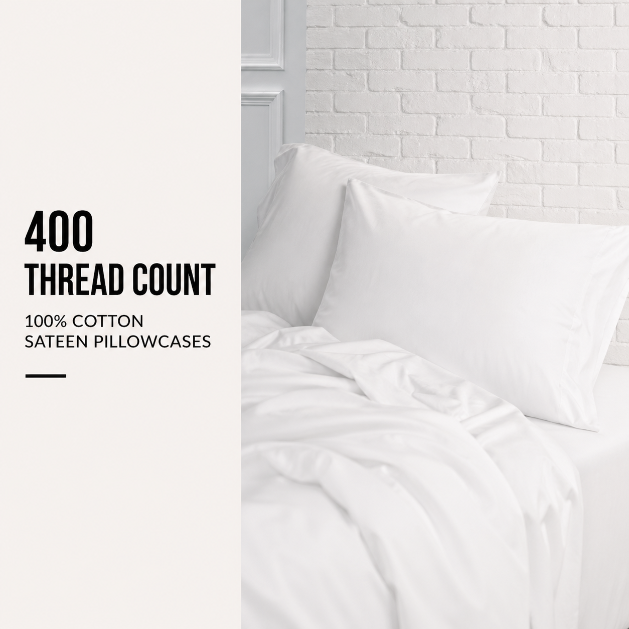 400 Thread Count 100% Cotton Sateen Pillowcases
