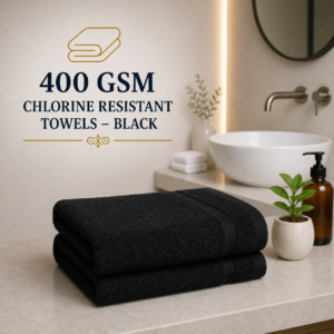 400 GSM Chlorine Resistant Towels - Black