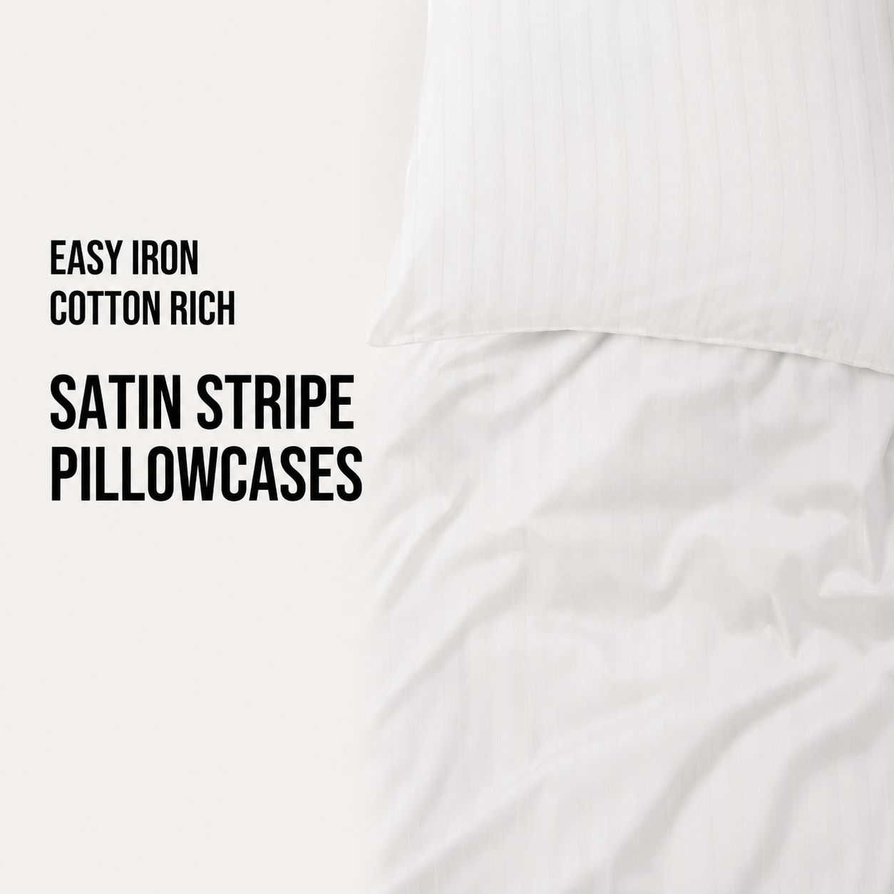 Easy Iron Cotton Rich Satin Stripe - Pillowcases
