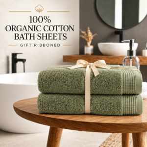 100% Organic Cotton Bath Sheets - Gift Ribboned (available in more colours)