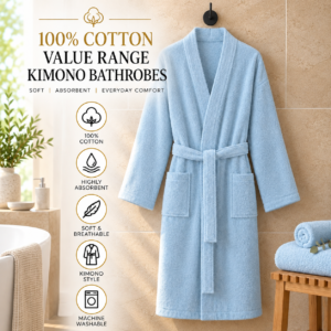 100% Cotton Value Range Kimono Bathrobes (Available in more colours)