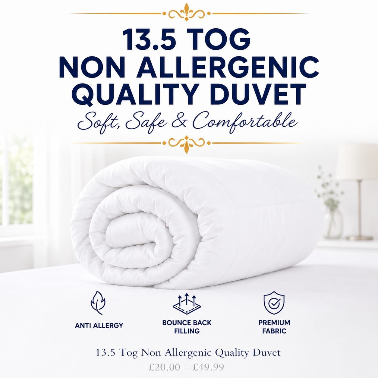 13.5 Tog Non Allergenic Quality Duvet