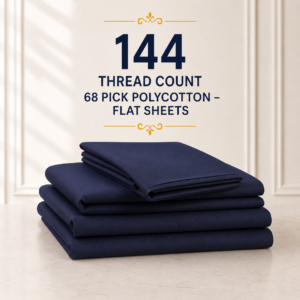 144 Thread Count 68 Pick Polycotton - Flat Sheets
