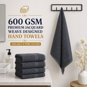600 GSM Premium Jacquard Weave Designed Towels - Hand Towels (available in more colours)