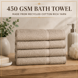 450 GSM Bath Towel - Made from Recycled Cotton Rich Yarn (available in more colours)